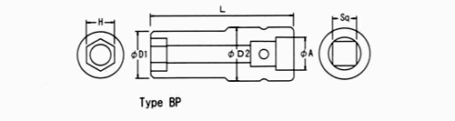 3/4" square drive